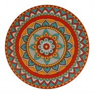 [2 1Ʈ]  ̺Ʈ ޶   38 cm CONTENTO Placemats Mandala Orange  38 cm 868052