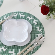 [2 1Ʈ]  ̺Ʈ 罿 ׸  38 cm CONTENTO Placemats Xmas Green  38 cm 868738